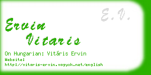 ervin vitaris business card